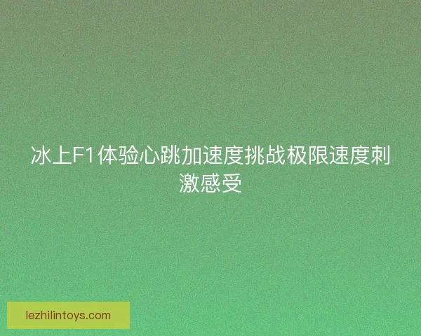 冰上F1体验心跳加速度挑战极限速度刺激感受